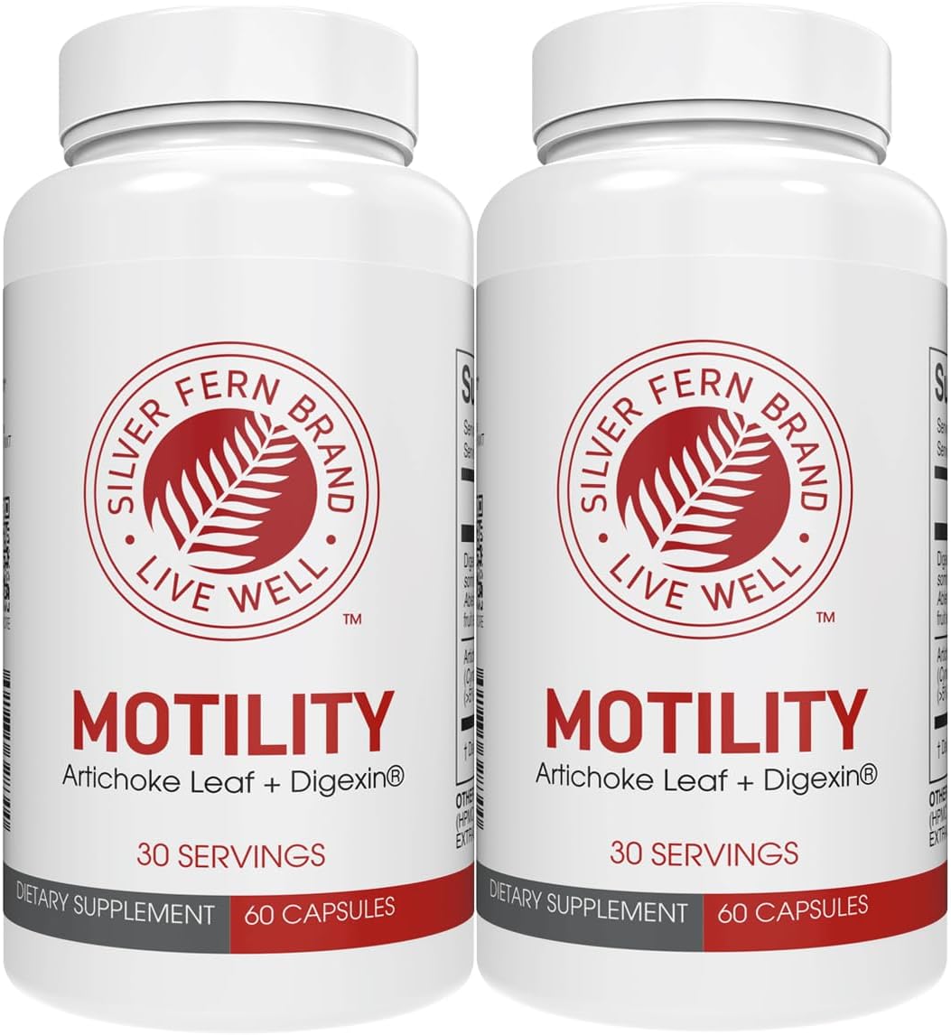 Silver Fern Motility Capsules - Natural Constipation Relief with Artichoke Leaf, Okra Pods, Winter Cherry - 120 Count