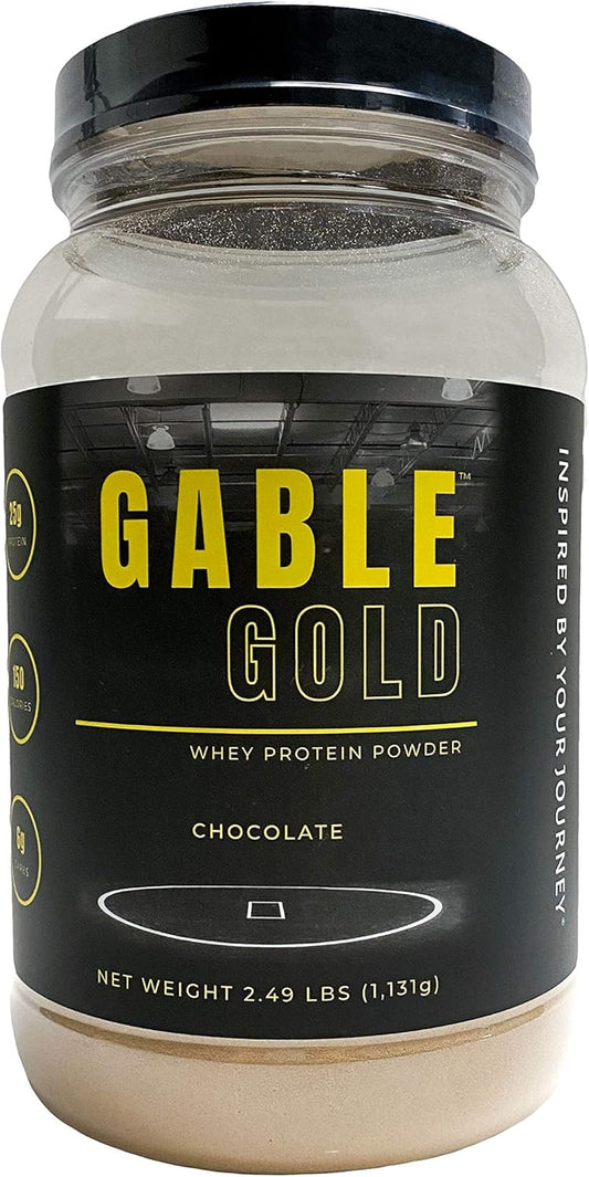 Silver Star Nutrition Gable Gold Chocolate Whey Protein Powder with MCT Oil and Inulin, 25g Protein, No Sugar Added - 30 Servings, 2.49lbs