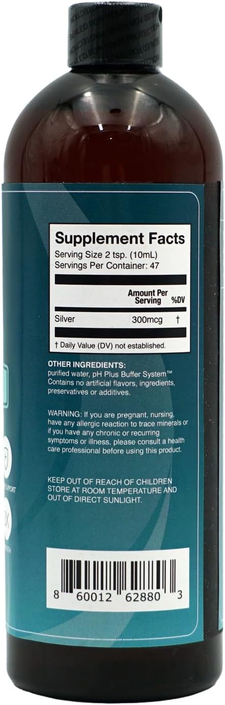 SILVIQ Structured Silver Water 30PPM - Alkaline Silver Liquid Supplement for Immune Support & Gut Health - 16 Oz