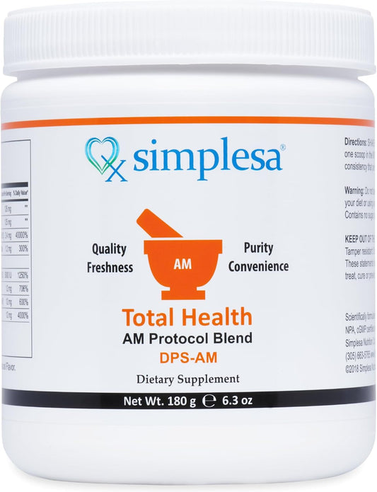Simplesa Total Health AM Nutrition Powder Blend with Vitamins - Boost Energy and Support Brain Health - 180g