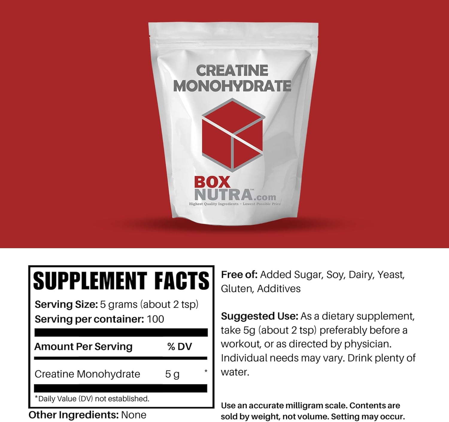 Single-Ingredient Creatine Supplement by BOX NUTRA for Enhanced Performance