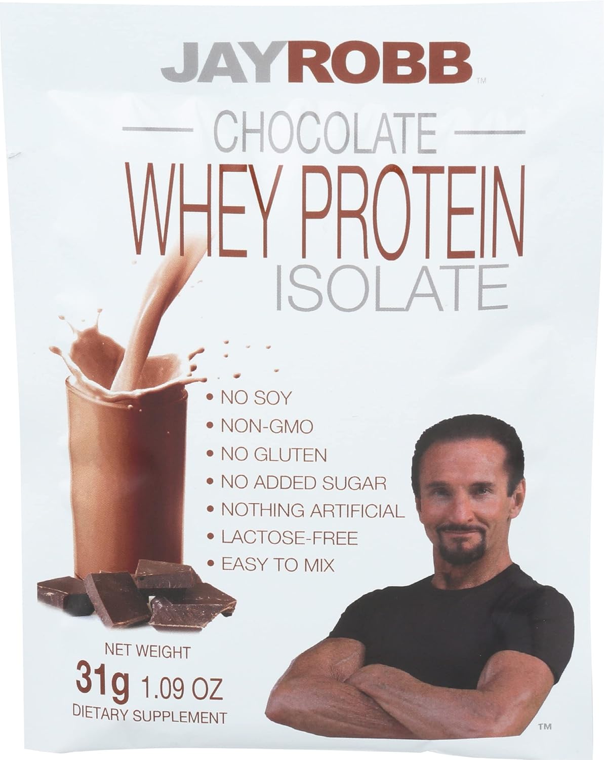 Single Packet of JAYROBB Jay Robb Chocolate Whey Protein Powder - 1.06 OZ