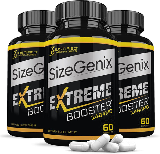 Sizegenix Men's Health Supplement - 3 Pack, 1484mg, 180 Capsules by Justified Laboratories