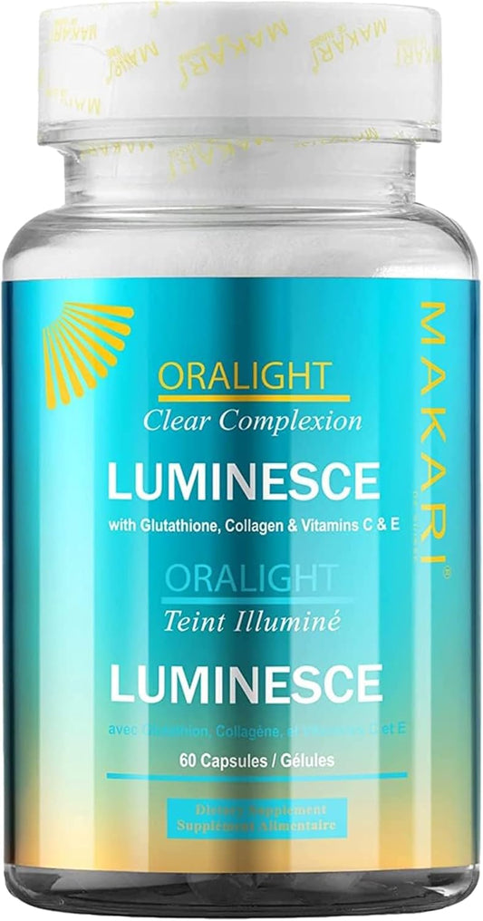 Skin Brightening Collagen Capsules with Glutathione and Lemon - 60 Capsules | Vitamins C and E for Women | Fades Dark Spots, Acne, Wrinkles