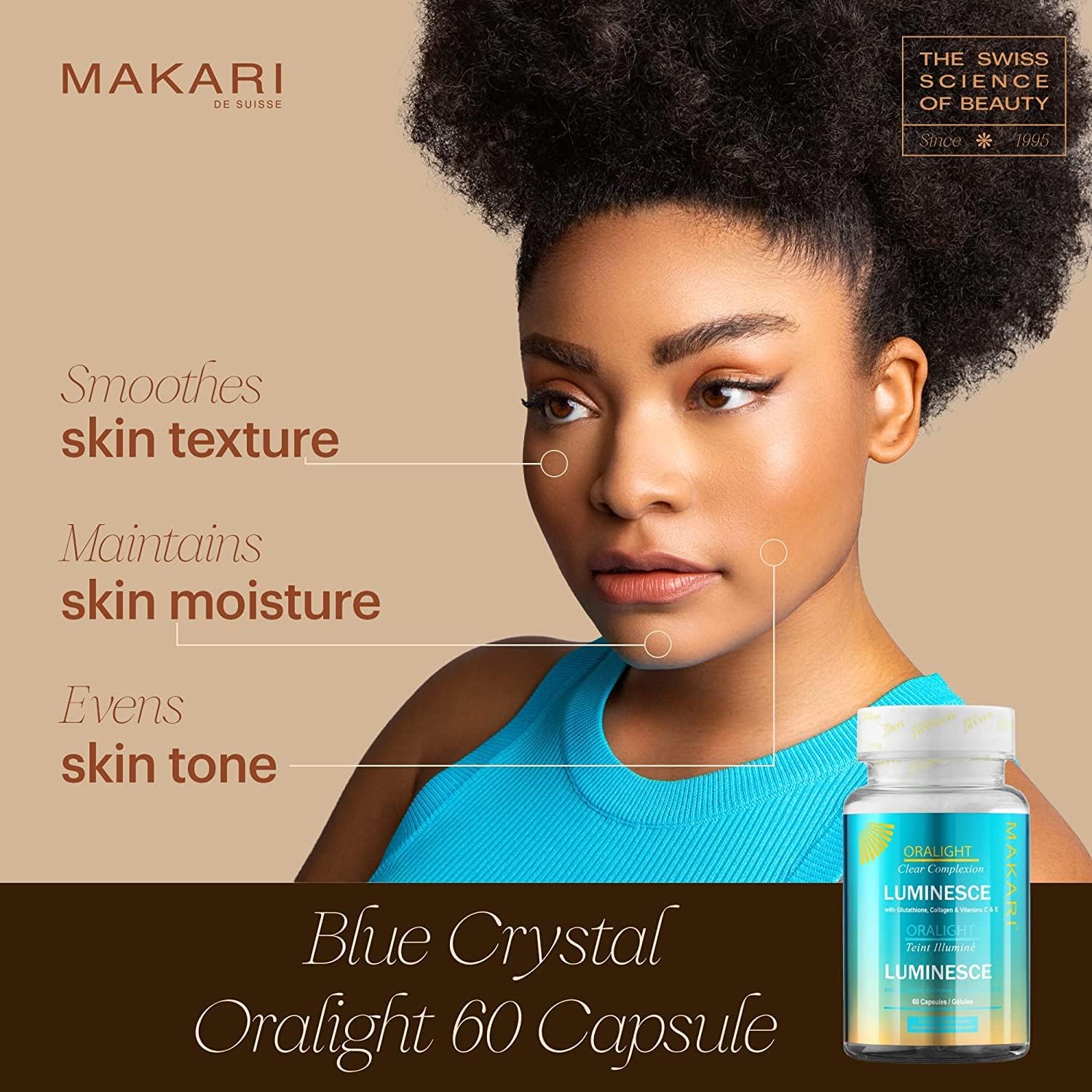Skin Brightening Collagen Capsules with Glutathione and Lemon - 60 Capsules | Vitamins C and E for Women | Fades Dark Spots, Acne, Wrinkles
