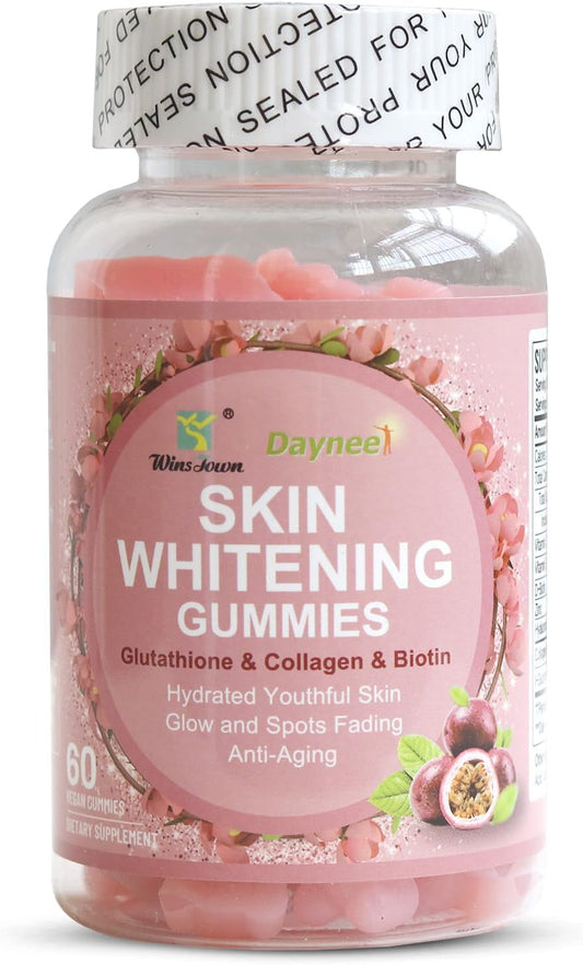 Skin Brightening Gummies with Glutathione, Collagen, and Bioth for Hydrated Youthful Skin - 60 Count
