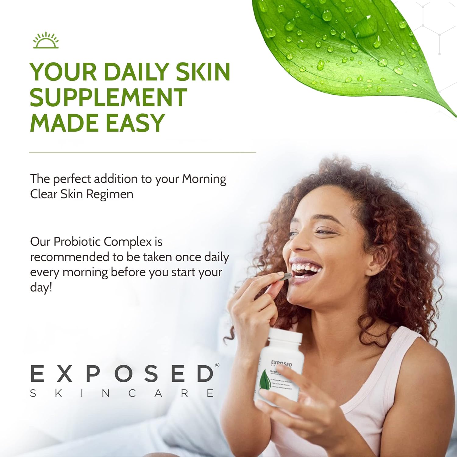 Skin Care Probiotic Supplement Complex: 1 Billion CFU for Clear Skin & Immune Health (60 Capsules)