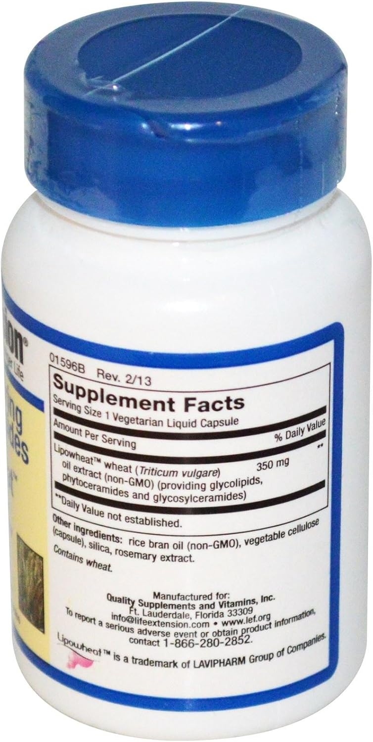 Skin Restoring Phytoceramides with Lipowheat by Life Extension - Anti-Aging Supplement for Healthy Skin & Hydration