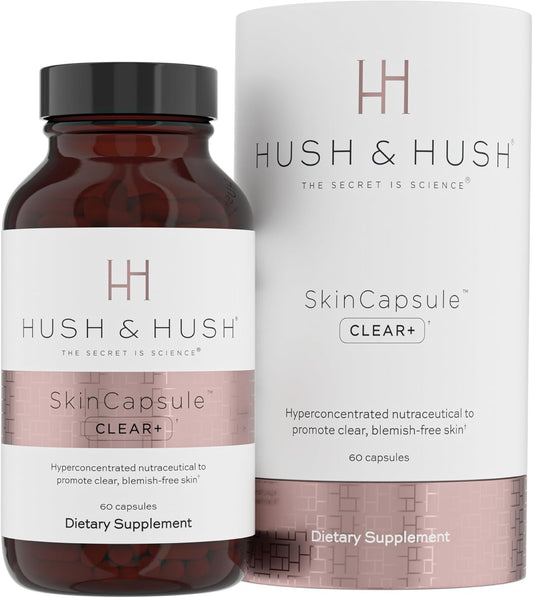 SkinCapsule™ Clear+ Acne Treatment Supplement - Vegan Nutraceuticals with Vitamin A, Turmeric, Dandelion Root, Zinc - 60 Capsules