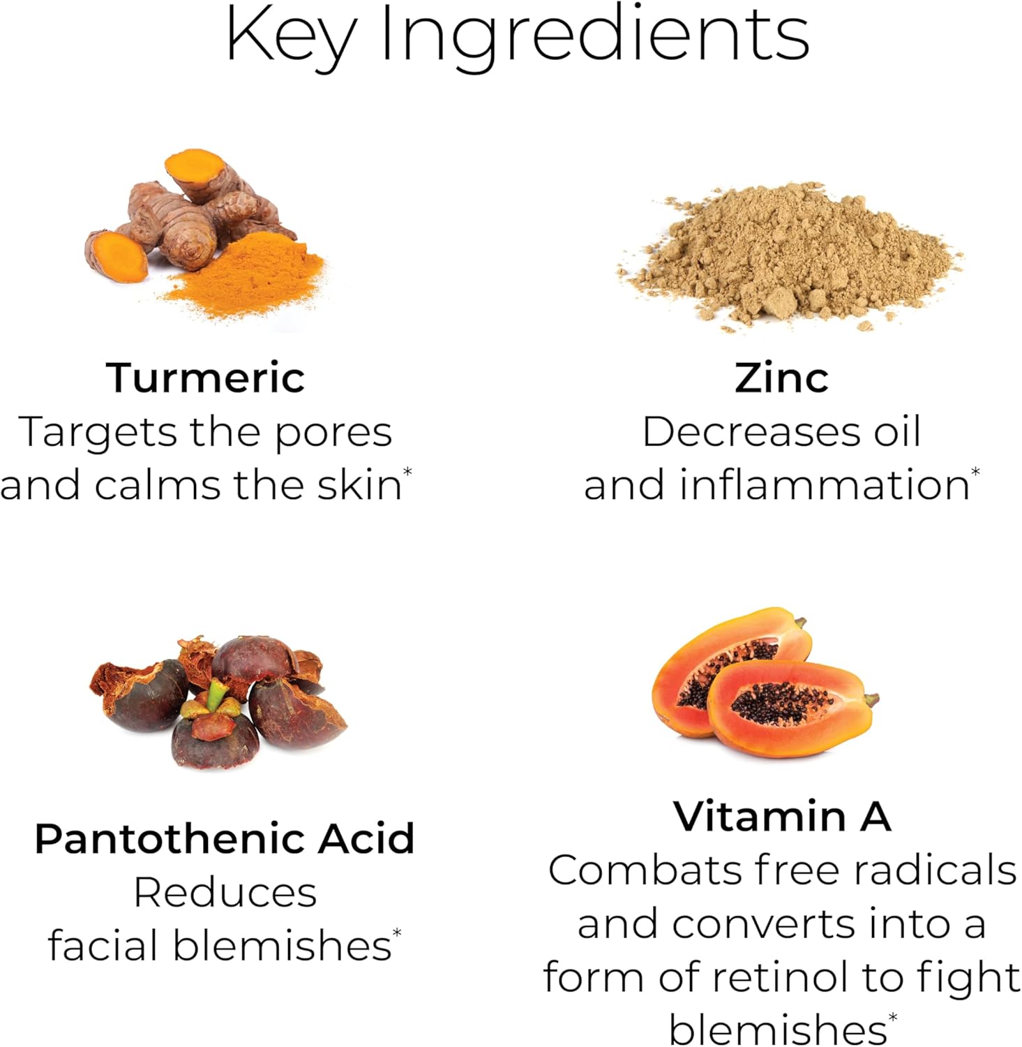 SkinCapsule™ Clear+ Acne Treatment Supplement - Vegan Nutraceuticals with Vitamin A, Turmeric, Dandelion Root, Zinc - 60 Capsules