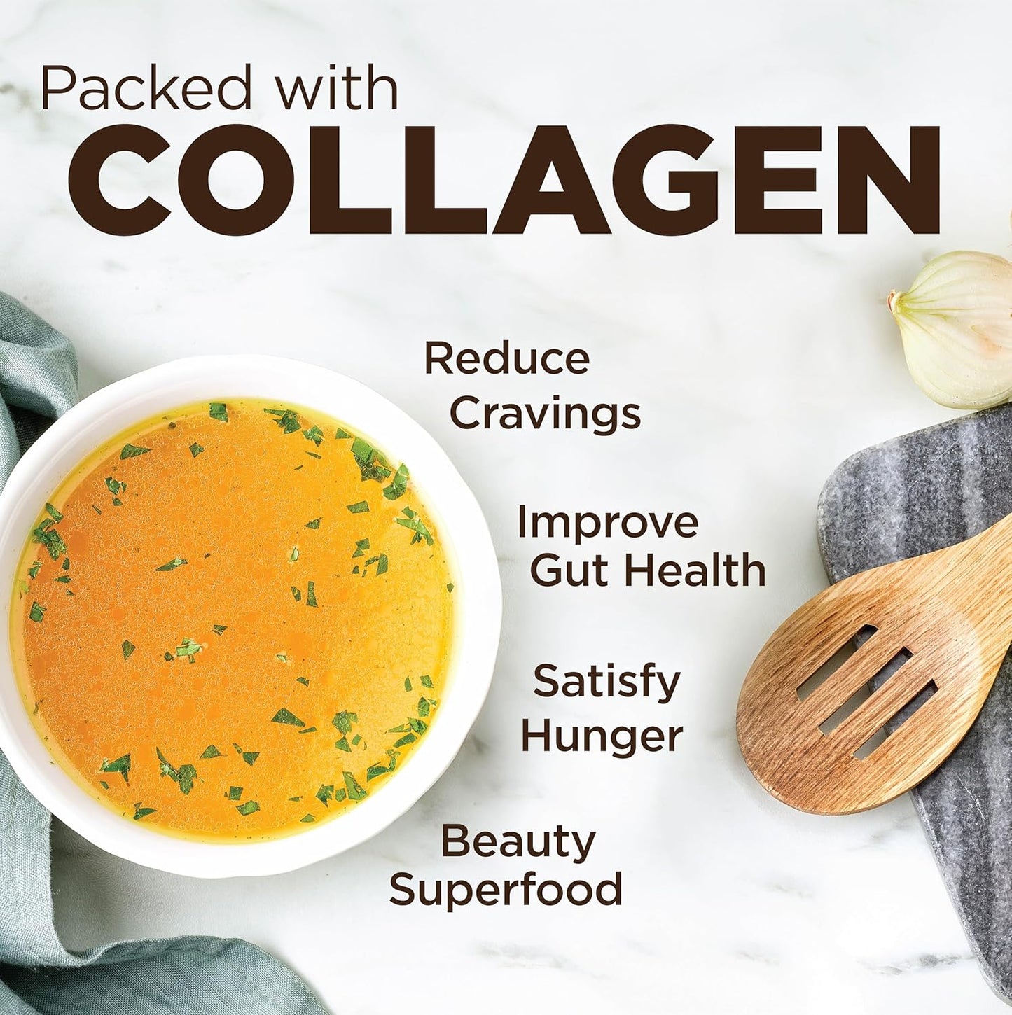 Skinny Broth 7-Day Plan with Instant Chicken and Beef Bone Broth - High Protein, Collagen, Digestive Support - 14-15g Packets for Bone and Joint Health