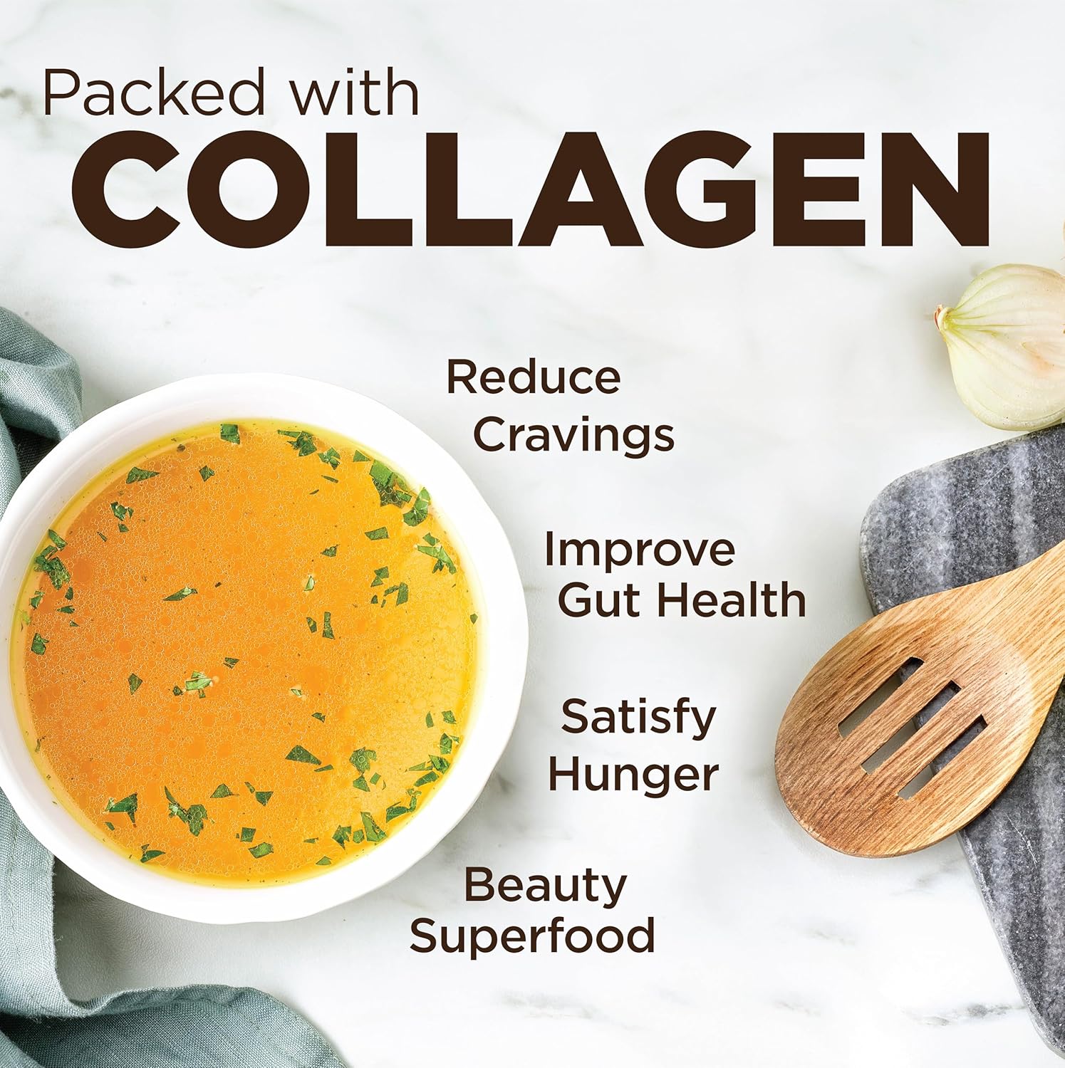 Skinny Broth 7-Day Plan with Instant Chicken and Beef Bone Broth - High Protein, Collagen, Digestive Support - 14-15g Packets for Bone and Joint Health