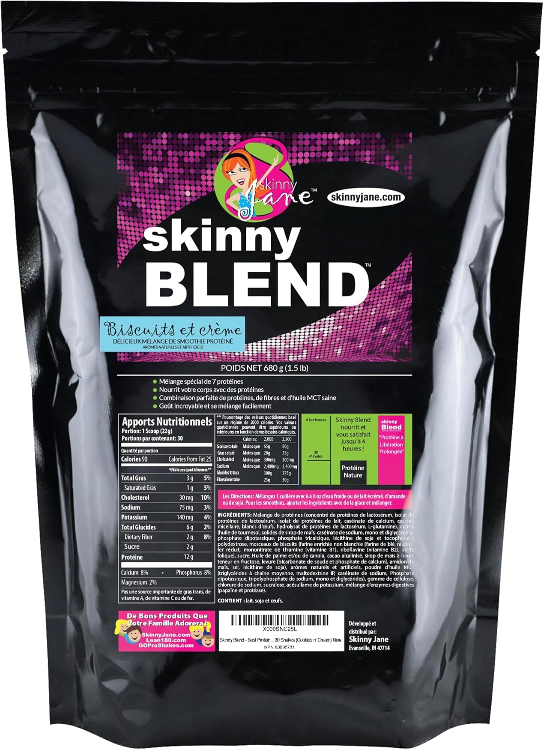 Skinny Jane Cookies 'n' Cream Protein Shake for Women - Fast Weight Loss Supplement with Appetite Control and Energy Boost - 30 Shakes per Bag