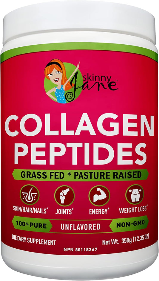 Skinny Jane Premium Collagen Peptides Powder - Anti Aging, Skin Rejuvenation, Hair & Nail Health, Joint Pain Relief - Supports Keto Diet, Zero Carbs - 35 Servings