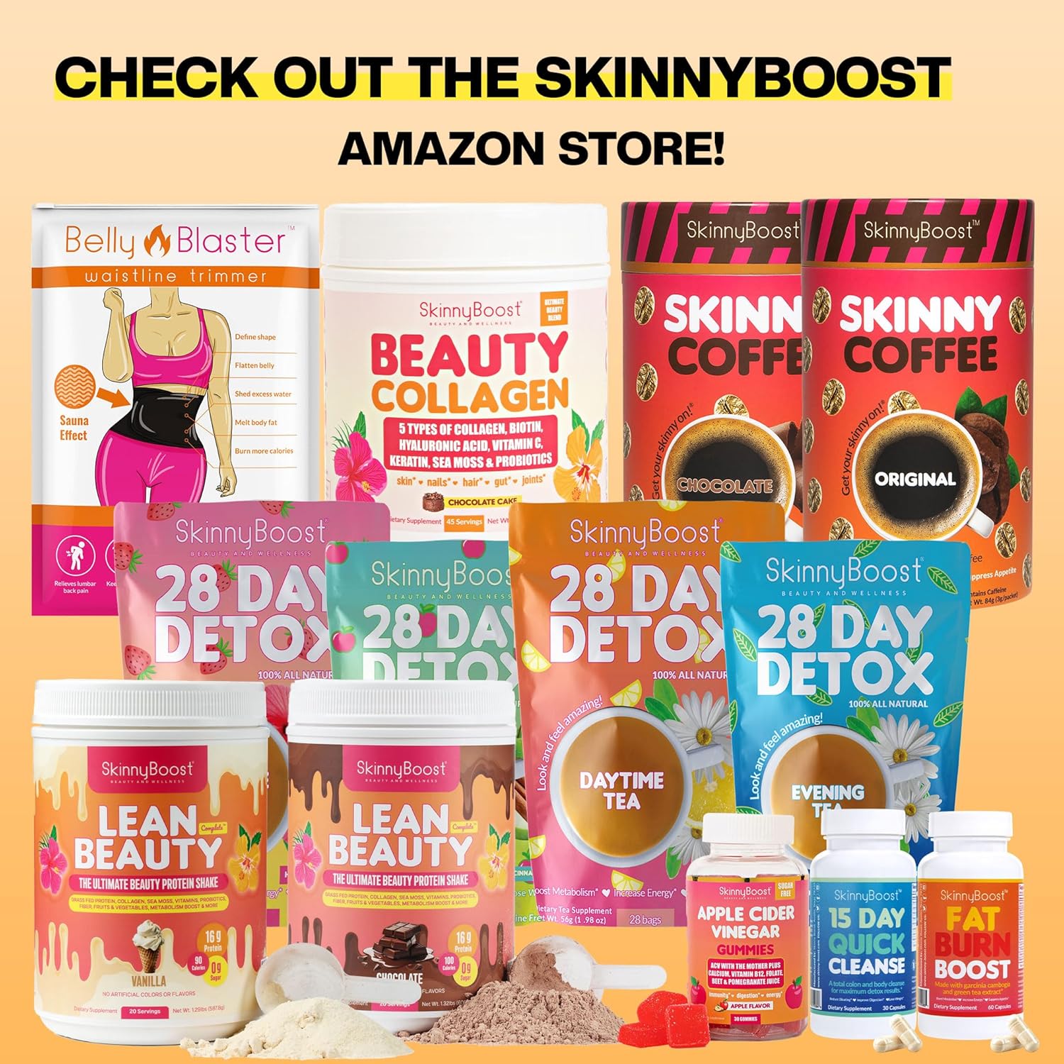 SkinnyBoost Hibiscus Berry Detox Tea - 28 Day Supply for Metabolism Boost and Detox - All Natural, Non GMO, Vegan, Keto Friendly