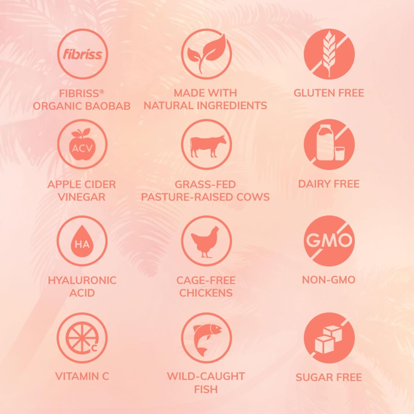 SkinnyFit Super Youth Peach Mango Multi-Collagen Peptides with Probiotics, Baobab Fiber, Apple Cider Vinegar, Hyaluronic Acid, and Vitamin C for Skin, Hair, Joint, and Metabolism Support - 30 Servings