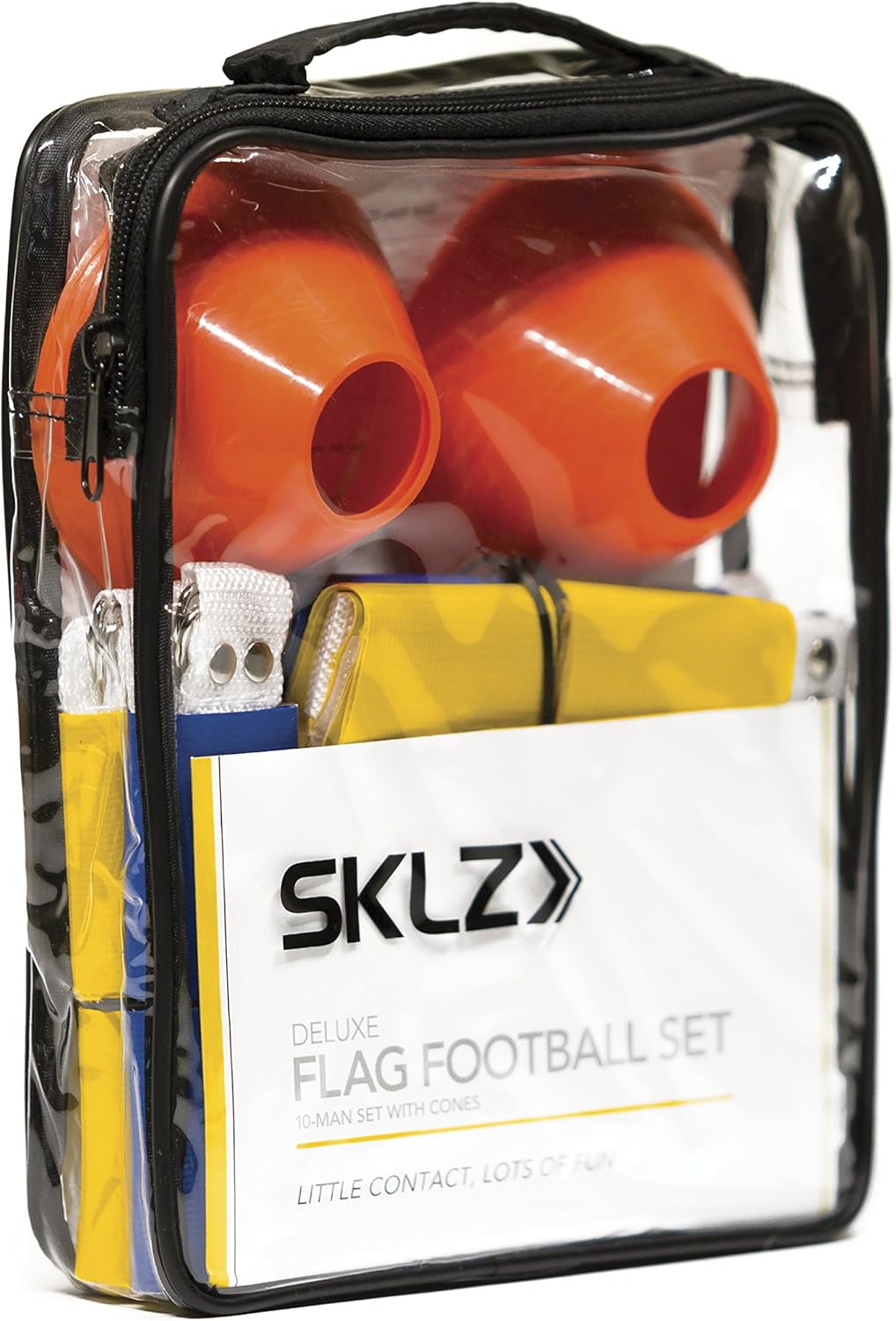 SKLZ 10 Man Flag Football Set with End Zone Pylons for Indoor & Outdoor Training