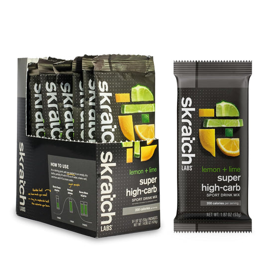Skratch Labs Cluster Dextrin Carb Drink Mix Packets with Electrolytes - Lemon Lime Flavor - 8 Single Servings