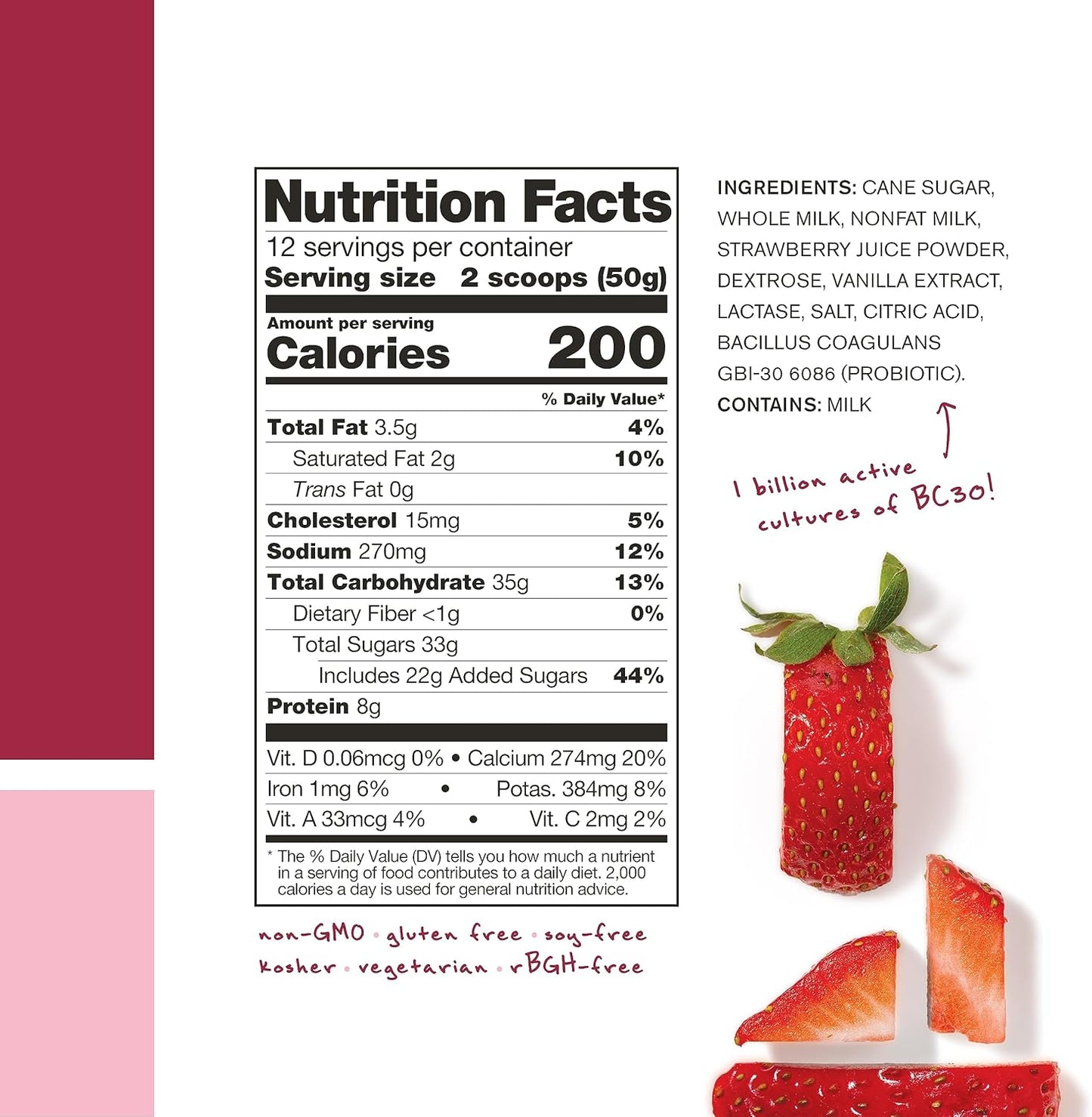SKRATCH LABS Recovery Sport Drink Mix - Strawberries + Cream Flavor | Complete Protein, Carbs, Electrolytes, Probiotics | Post-Workout Powder
