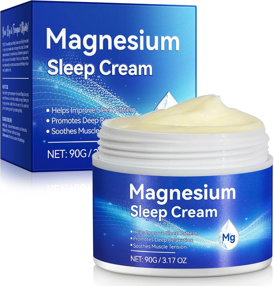 Sleep Support Magnesium Body Butter Cream for Leg Cramps & Muscle Soreness - Fast Absorption Nighttime Formula - 3 fl oz