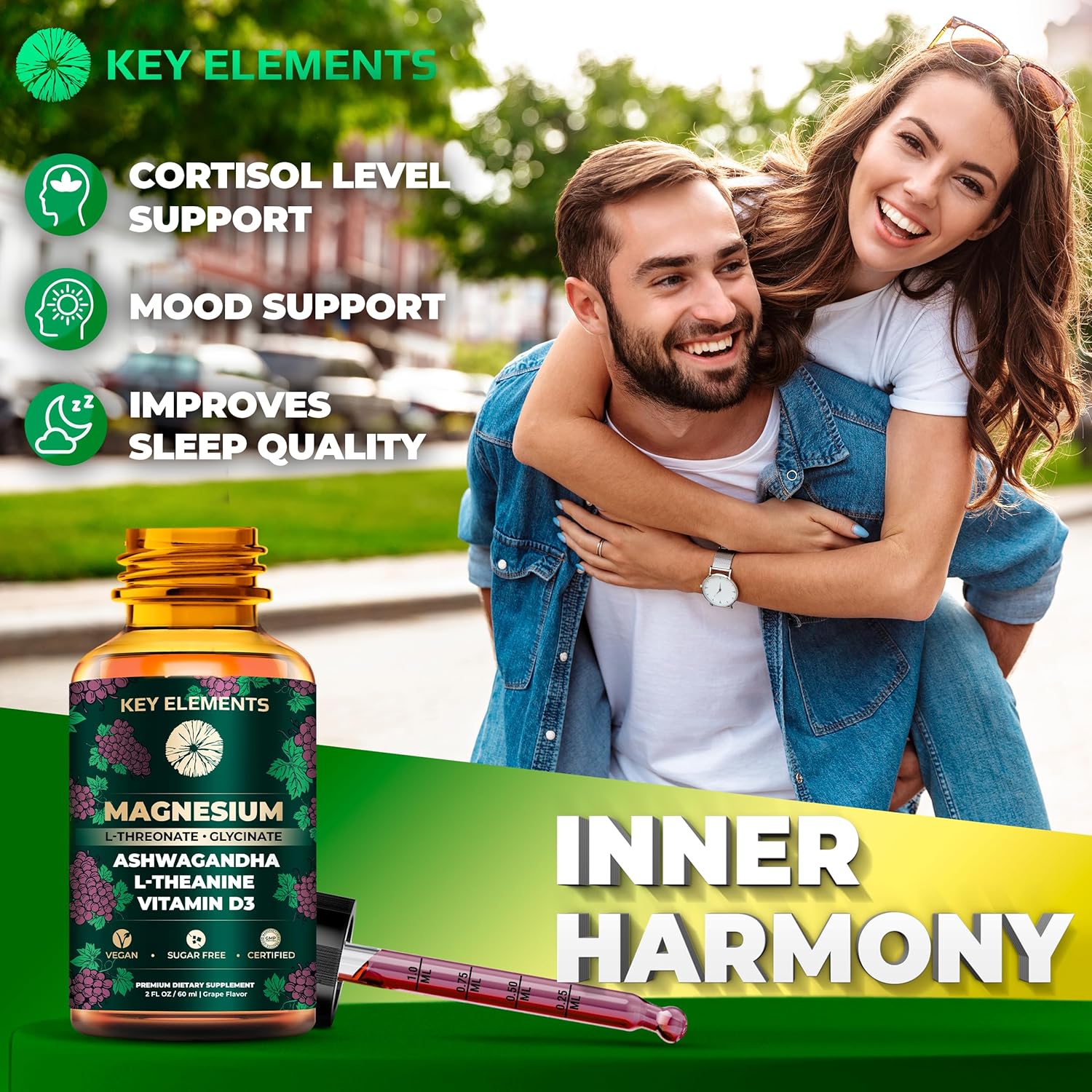 Sleep Support Supplement with Liquid Magnesium L-Threonate, Magnesium Glycinate, Ashwagandha, L-Theanine, and Vitamin D3