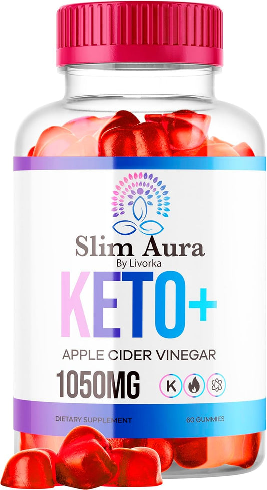 SlimAura Keto ACV Gummies - 60 Count for 1 Month Supply - Apple Cider Vinegar Gummies for Weight Loss