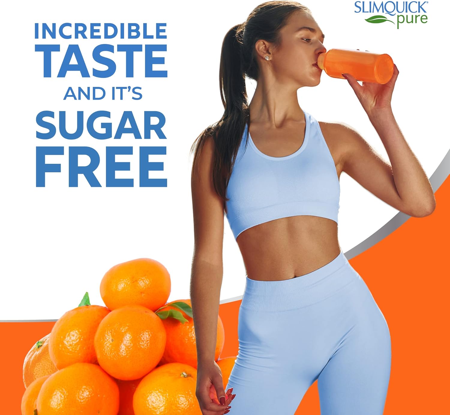 SlimQuick Tangerine Weight Management Drink Mix - Boosts Metabolism, Long-Lasting Fullness with Green Tea, Caffeine, Chaste Tree, Rhodiola Extract - 26 Count