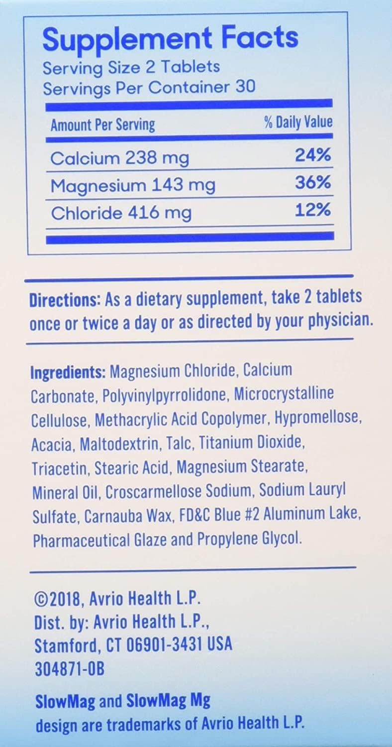 Slow-Mag Magnesium Chloride with Calcium, 60 Count, Pack of 2 - Varying Packaging Sizes