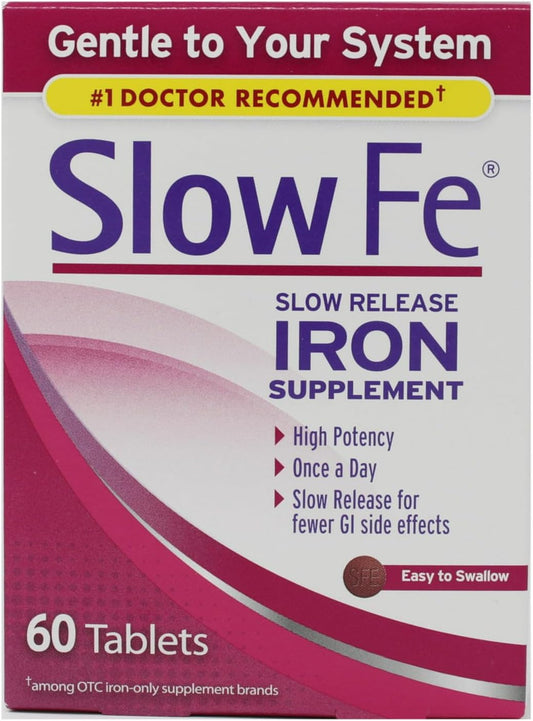 Slow Release High Potency Iron Supplement, 45 mg - 60 Tablets x 3 Pack