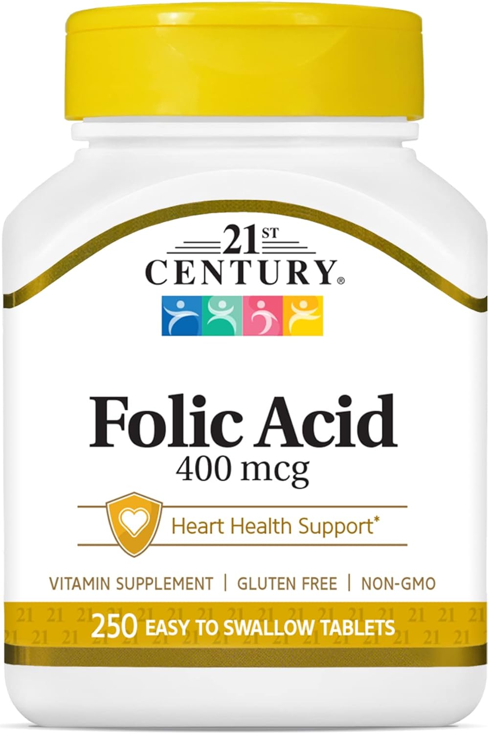 Slow Release Iron Tablets 60 Count with 21st Century Folic Acid 400 mcg Tablets 250 Count for Optimal Health