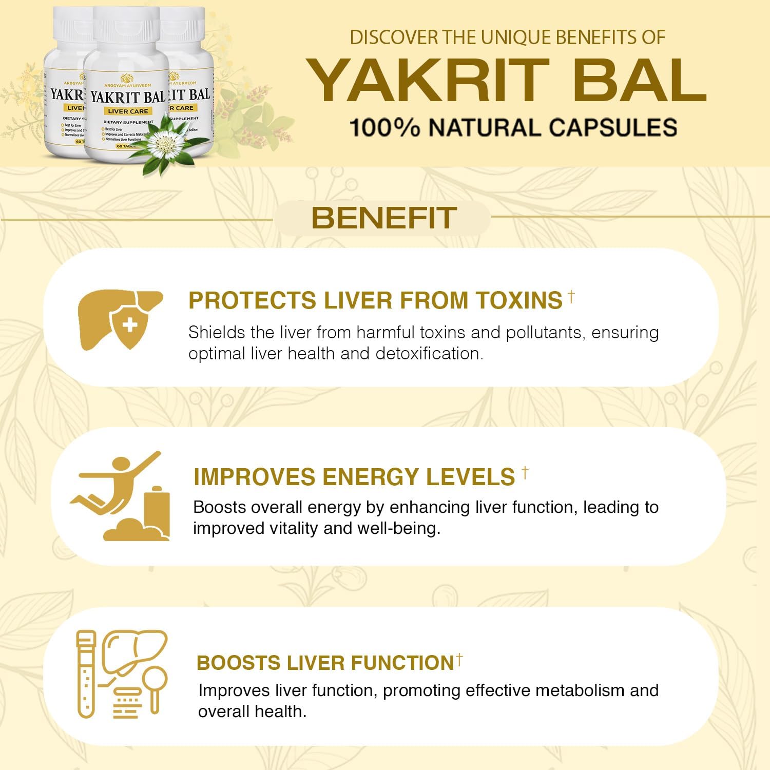 Smaart Health Dr. Pushp's AROGYAM AYURVEDM YAKRIT BAL Liver Support Tablets - Pack of 60, Detoxify Liver