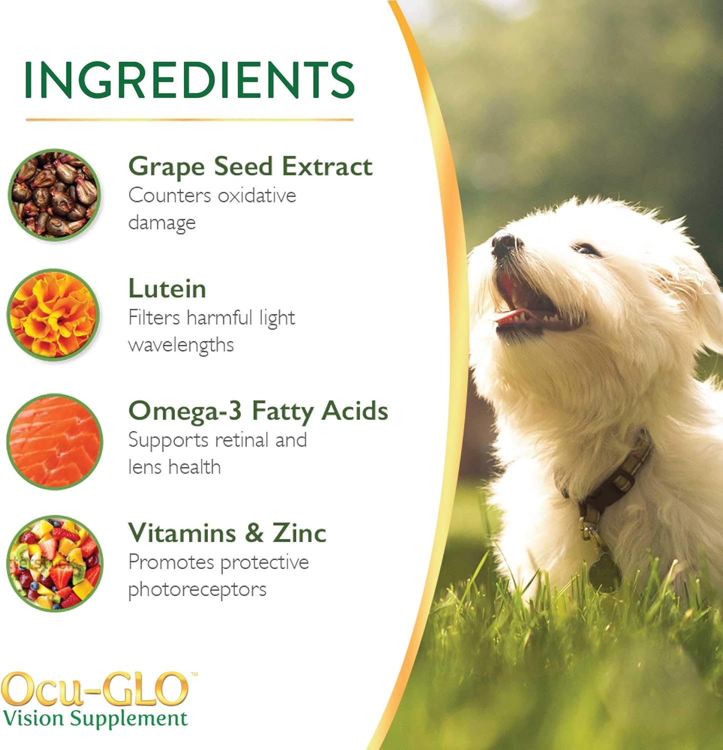 Small Dog Eye Health Supplement with Lutein, Omega-3, Grape Seed Extract & Antioxidants, 45 Liquid Gelcaps
