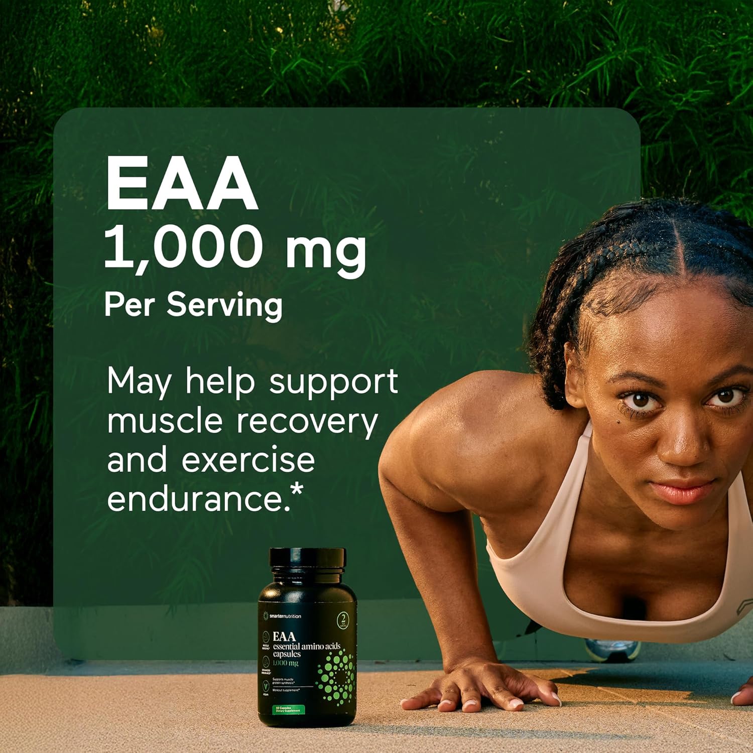 Smarter Nutrition Essential Amino Acids Capsules - 1g/Serving - Supports Muscle Mass & Exercise - Non-GMO, Vegan, Gluten Free - 180 Count