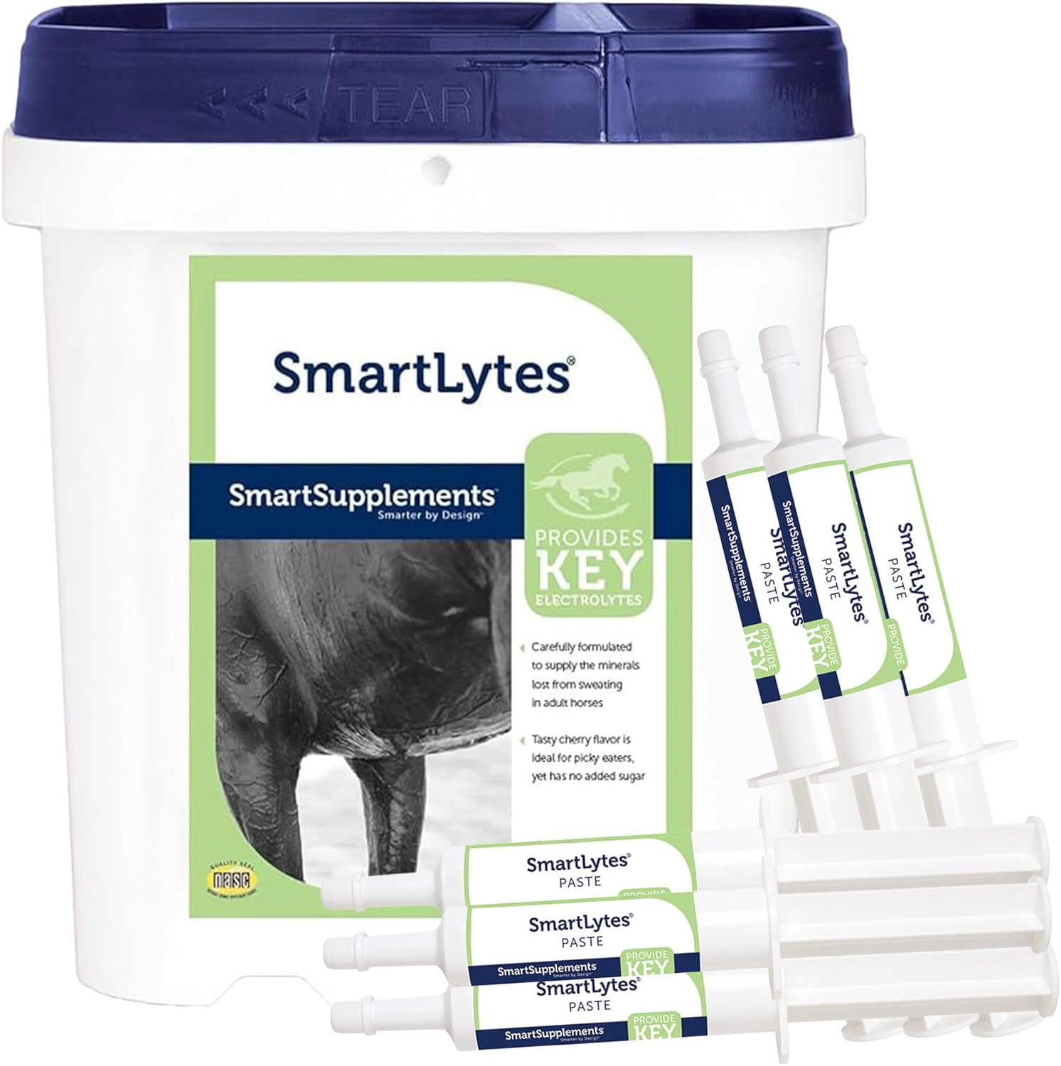 SmartPak SmartLytes Bundle: Horse Electrolyte Powder & Paste, Promotes Hydration, Replenishes Electrolytes, No Sugar