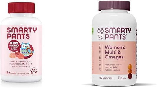 SmartyPants Kids & Women's Multivitamin Gummies with Omega 3 Fish Oil and Methylfolate