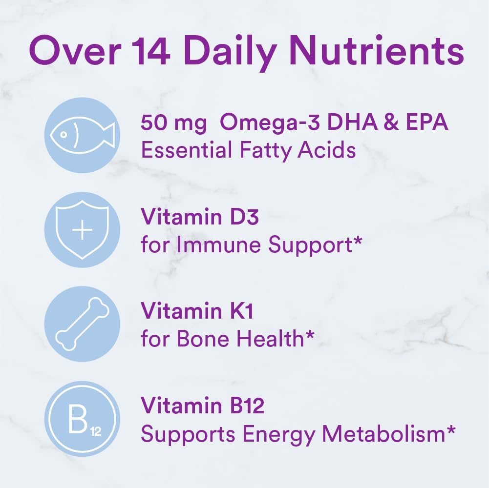 SmartyPants Toddler Multivitamin Gummies with Omega 3 Fish Oil, Vitamin D3, C, B12, B6, A, K & Zinc, Three Fruit Flavors - 70 Count