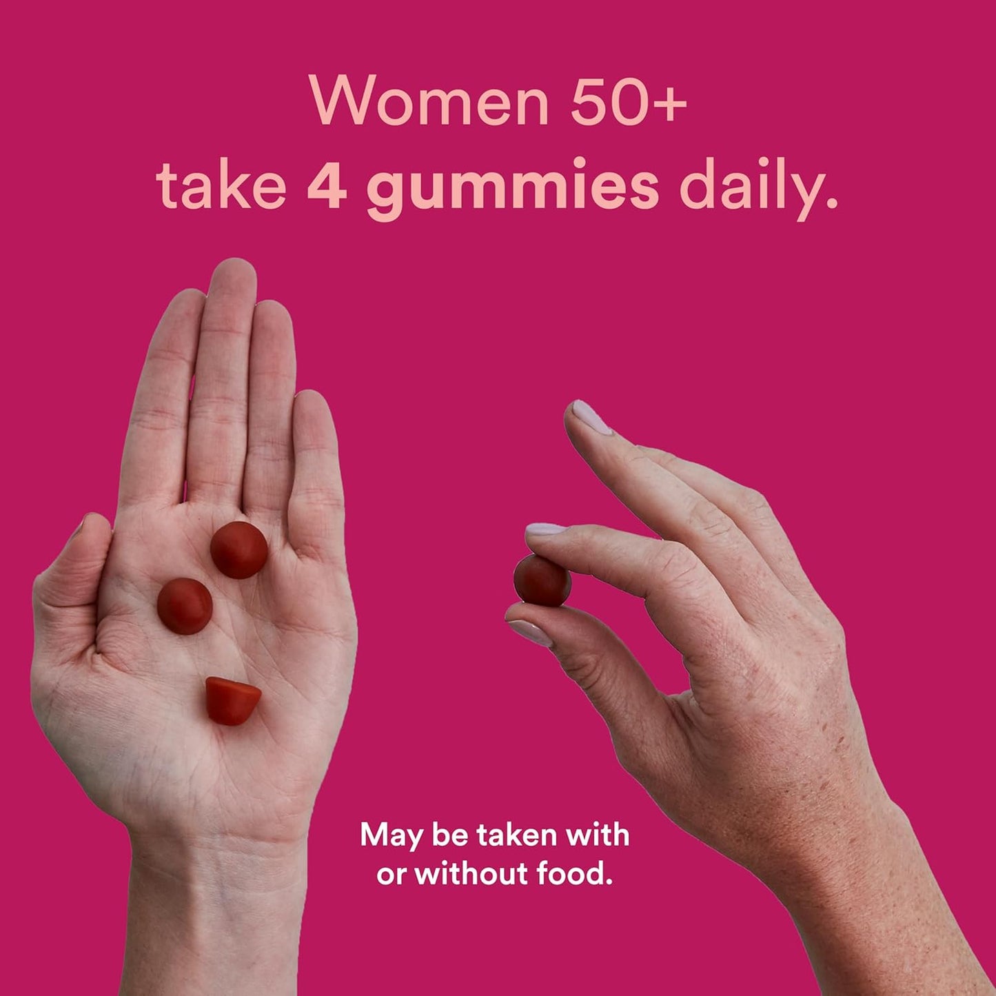 SmartyPants Women's 50+ Multivitamin Gummy with Omega 3 Fish Oil, Methylfolate, CoQ10, Vitamin D3, C, B12, B6, A, K, Zinc, Biotin - 120 Count