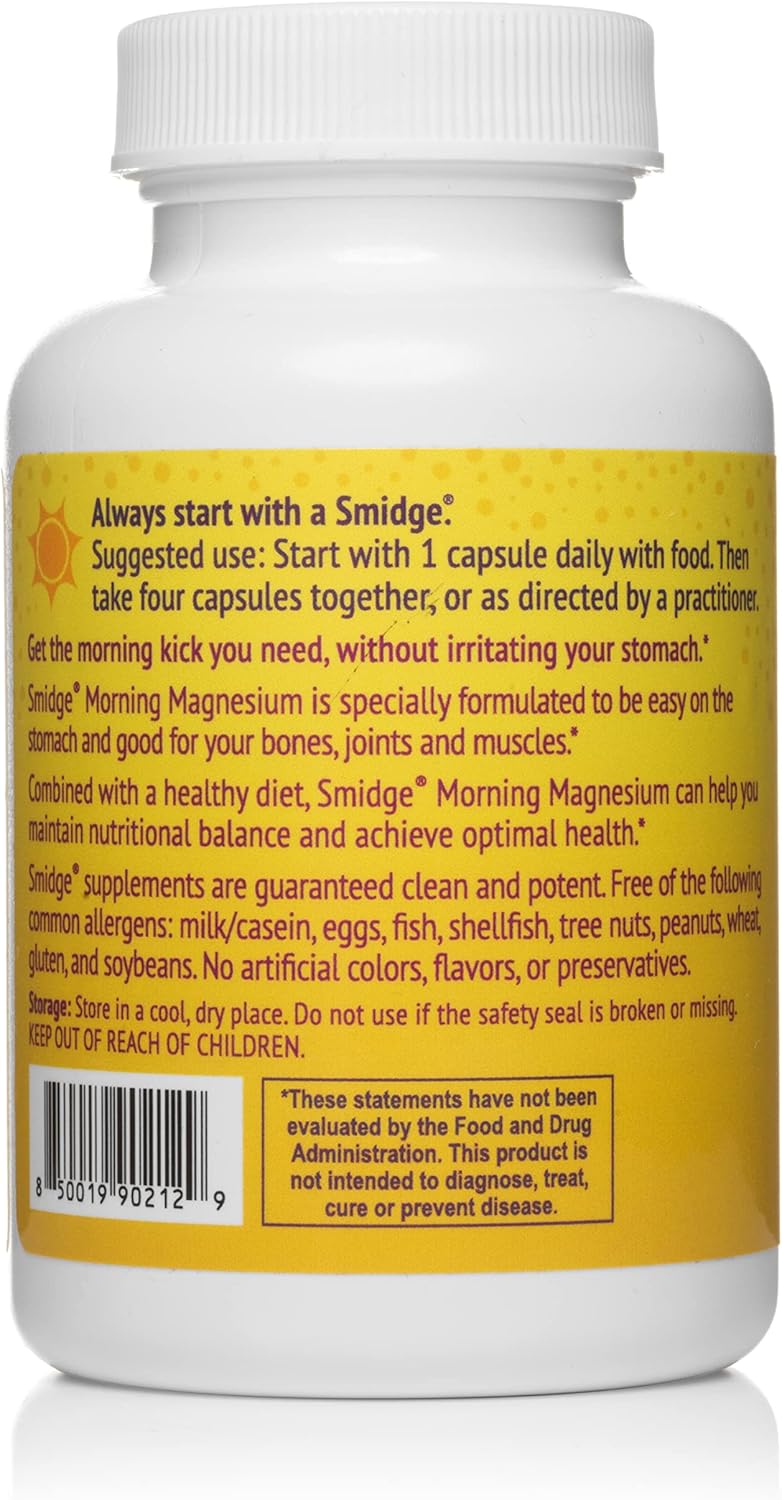 Smidge® Morning Magnesium Capsules - 120 ct. Natural Energy Boost Supplement