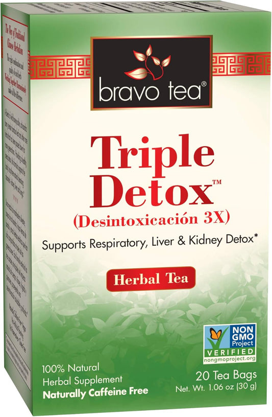SNANA Bravo Tea Triple Detox Herbal Tea Bags - Caffeine Free, 20 Count