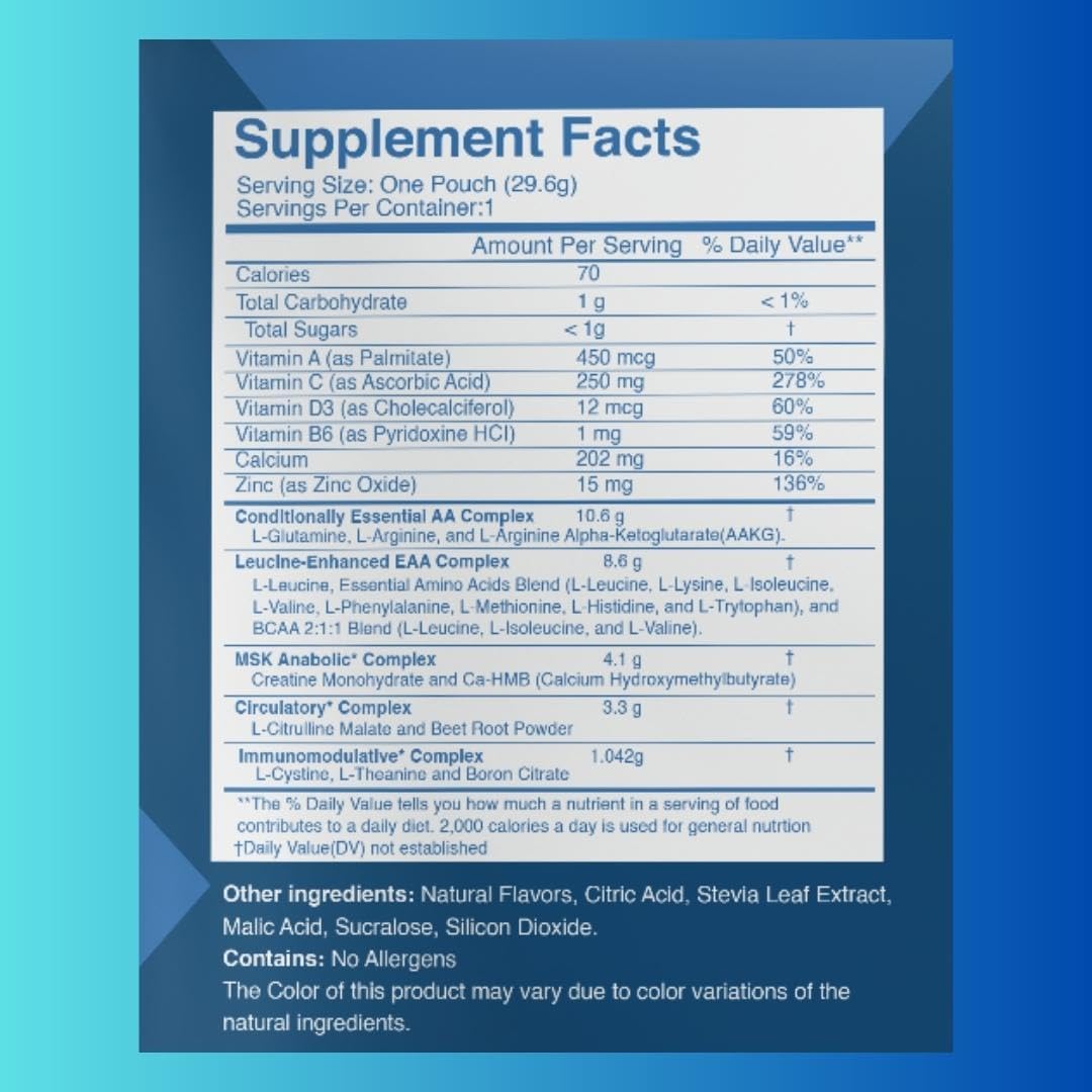 SNANA XR™ Musculoskeletal Recovery Supplement: 14-Pack for Injury & Surgery | Amino Acids, HMB, Creatine, AAKG | Cranberry Lychee Powder Drink Mix | NSF Certified