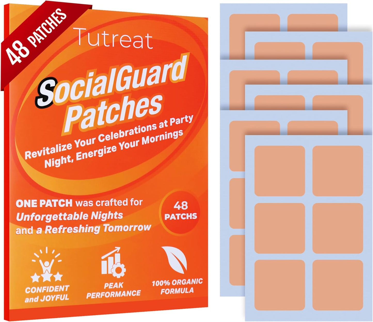 SocialGuard Party Recovery Patches 48-Pack: Ultimate Weekend Holiday Celebration Essential Kit for Women, Men, Friends, and Family