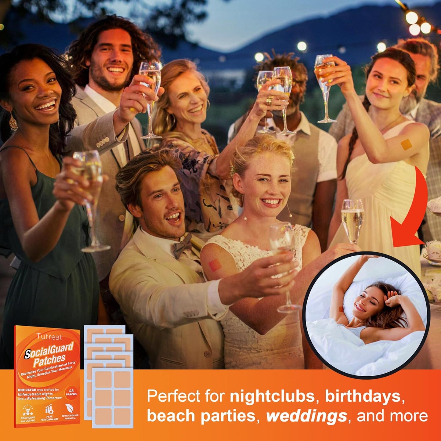 SocialGuard Party Recovery Patches 48-Pack: Ultimate Weekend Holiday Celebration Essential Kit for Women, Men, Friends, and Family