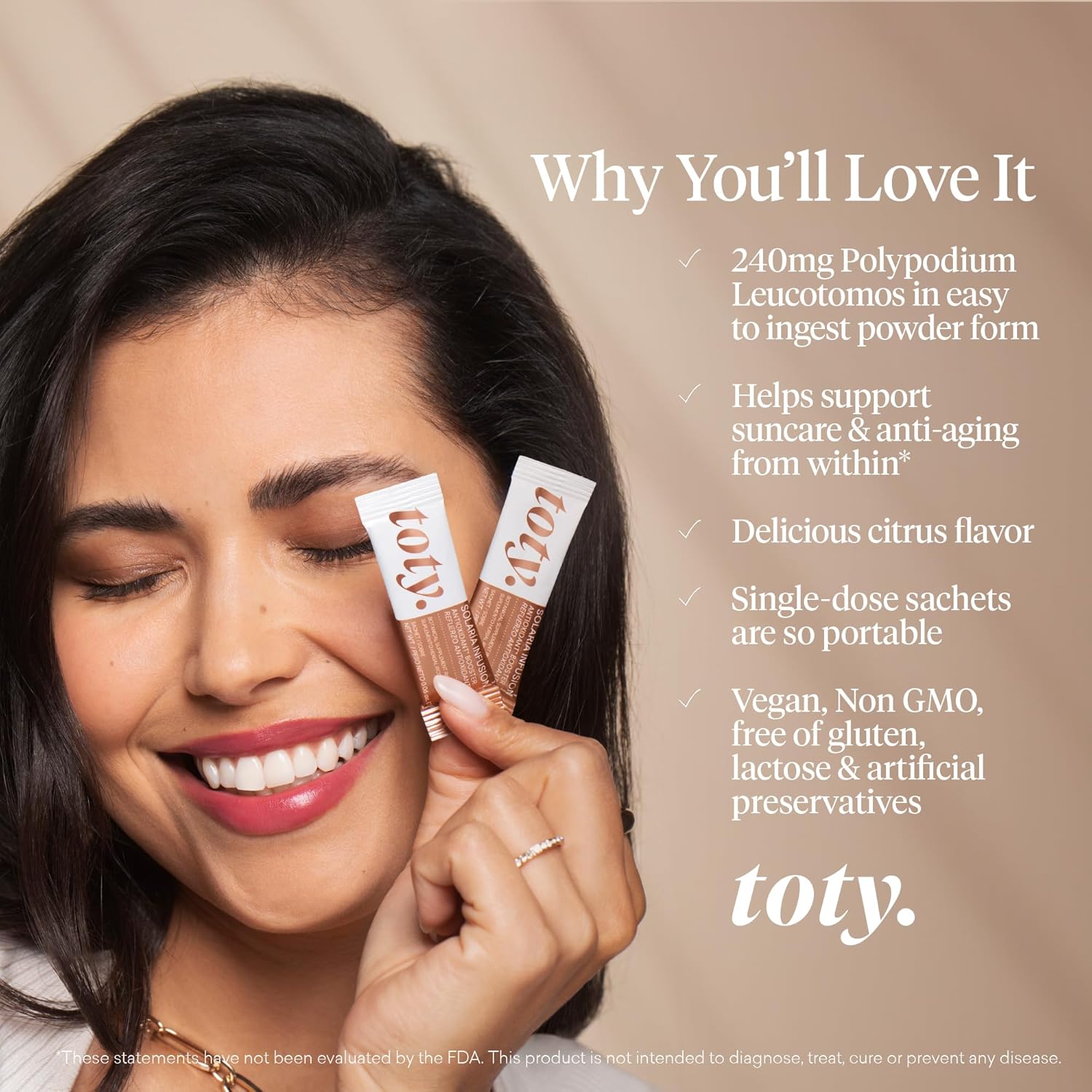 Sofia Vergara Solaria Infusion Antioxidant Booster Supplement with Polypodium Leucotomos Extract and Camu Camu Vitamin C - 30 Sachets