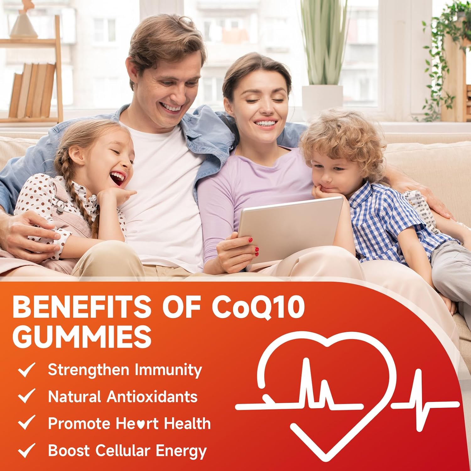 softbear CoQ10 Gummies 400mg Supplement with Omega-3, Magnesium, Vitamin B3 & Zinc - Antioxidant & Energy Support for Adults - Strawberry Flavor 60 Count