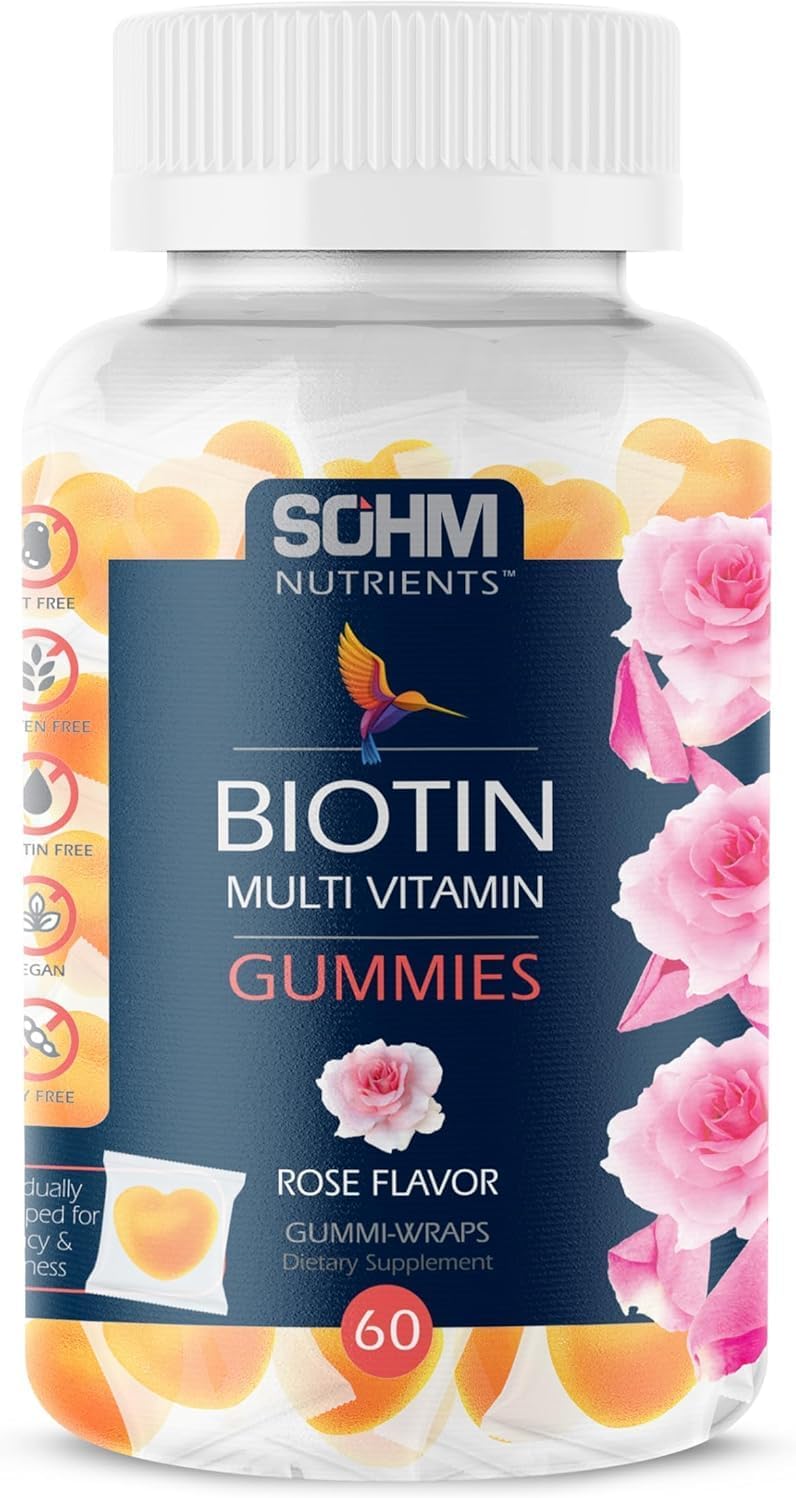SOHM Biotin Gummies: Multivitamin Supplement for Healthy Hair, Skin, and Nails for Men and Women
