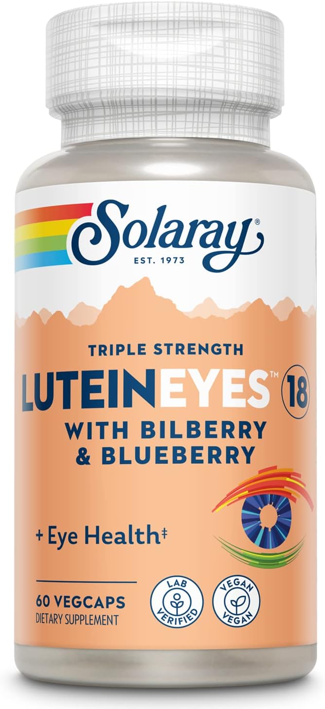 Solaray 18mg Triple Strength Lutein Eyes Supplement for Eye & Macular Health - Non-GMO - 60 CT