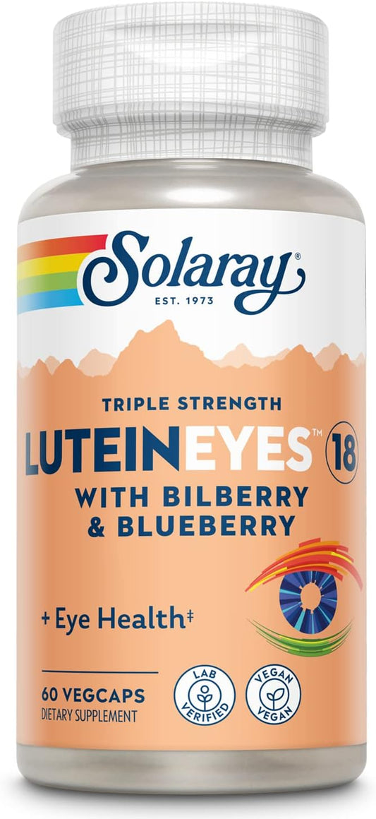 Solaray 18mg Triple Strength Lutein Eyes Supplement for Eye & Macular Health - Non-GMO - 60 CT