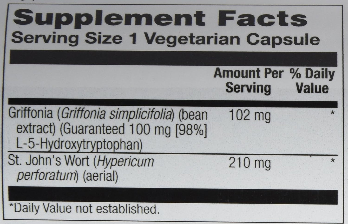 Solaray 5-HTP Plus St John's Wort Capsules - 30 Enteric-Coated, 100 mg - 30 Servings