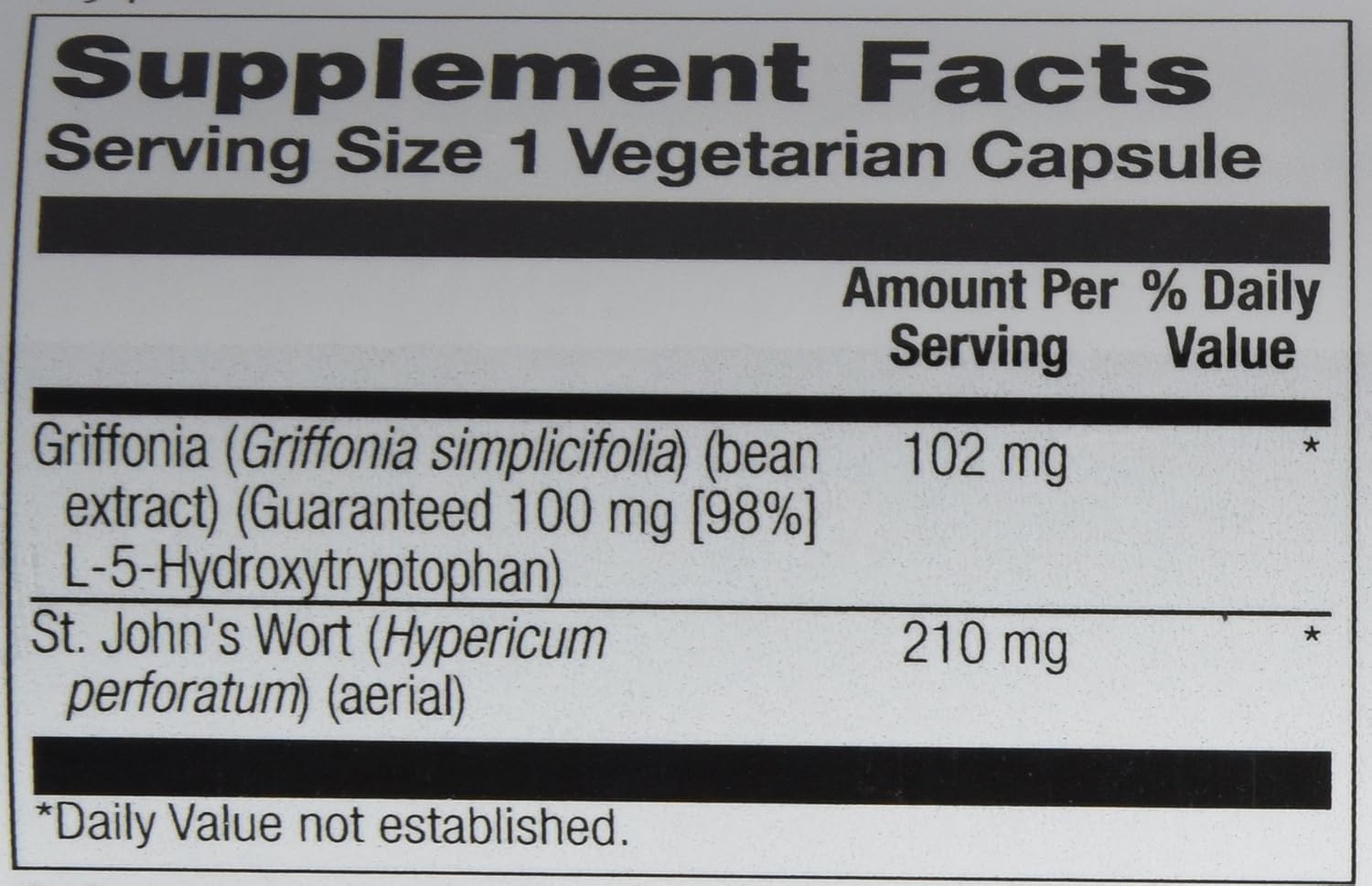 Solaray 5-HTP Plus St John's Wort Capsules - 30 Enteric-Coated, 100 mg - 30 Servings