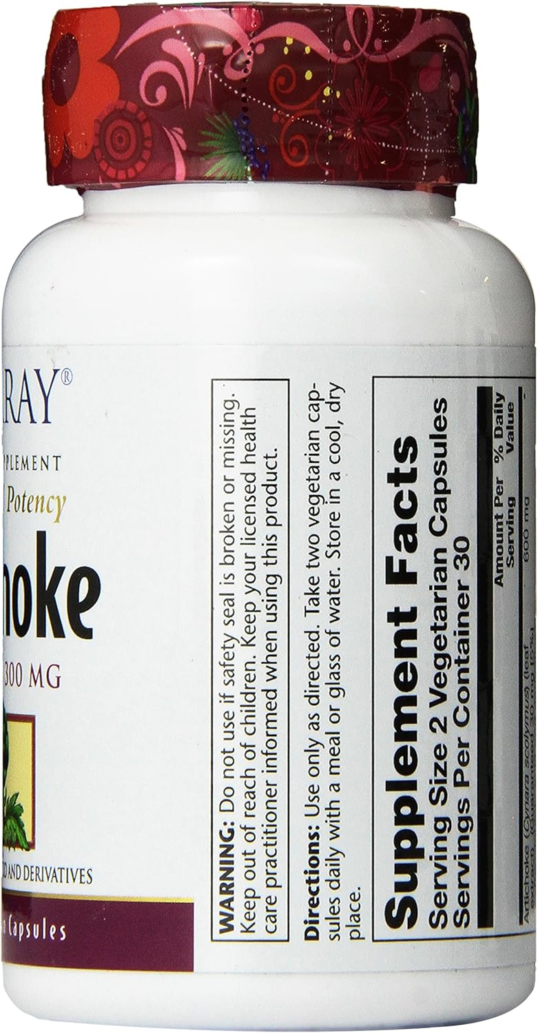 Solaray Artichoke Leaf Extract 600mg | Potent Liver & Gall Bladder Support | Digestive Health | 60 VegCaps | Lab Verified